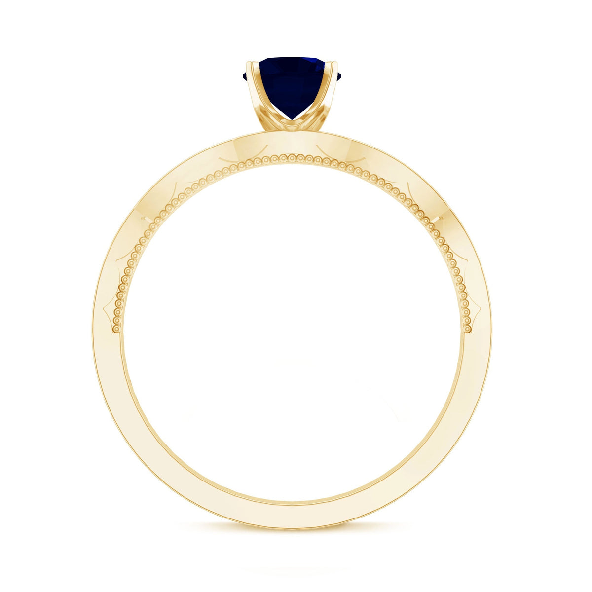 Blue Sapphire Engagement Ring, 0.95 Carat Diamond Band For Women.