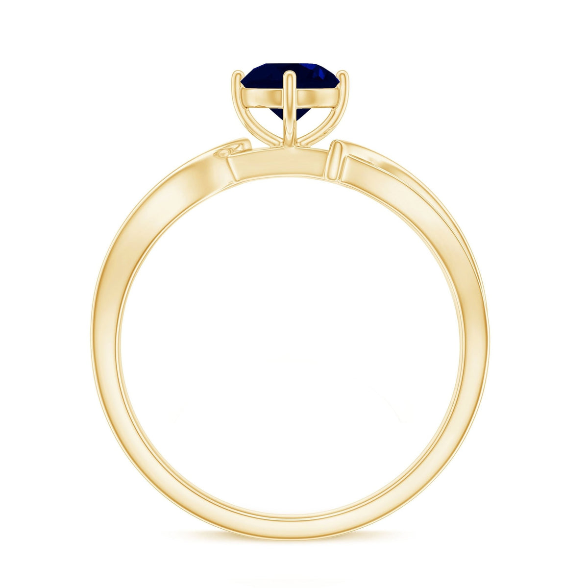 Blue Sapphire Engagement Ring, 0.95 Carat Diamond Infinity Band