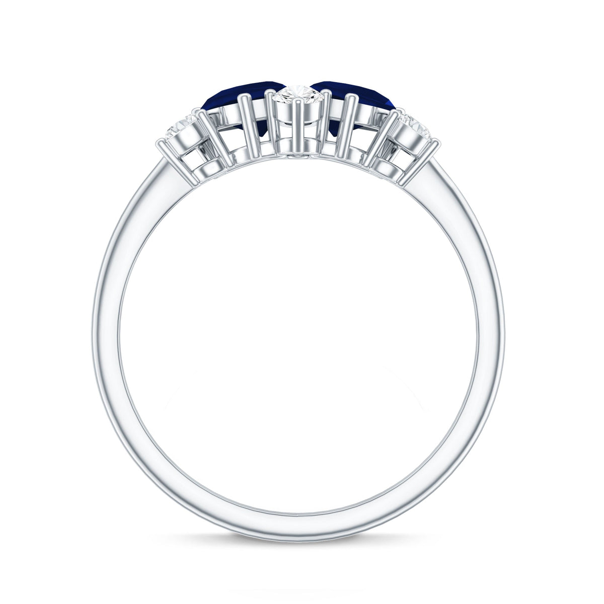 Blue Sapphire Engagement Ring, Diamond Cluster Ring Certificate