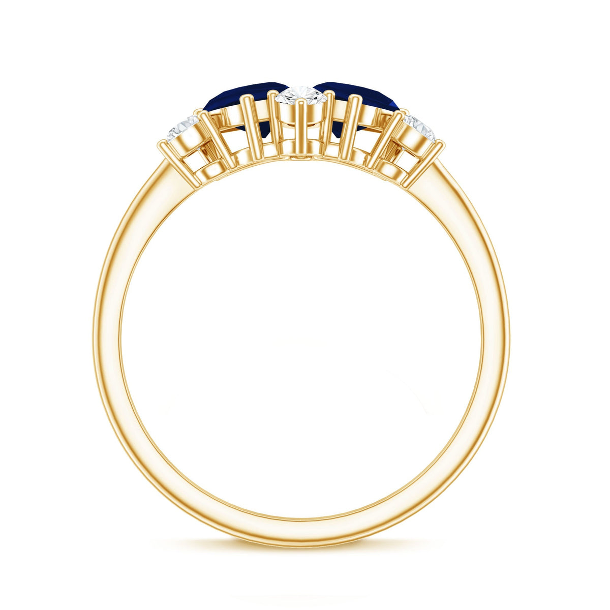 Blue Sapphire Engagement Ring, Diamond Cluster Ring Certificate
