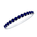 Blue Sapphire Eternity Ring, 2 Mm Shared Prong Band For Women