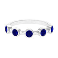 Blue Sapphire Eternity Ring, Bezel Set Half Eternity Ring For Her