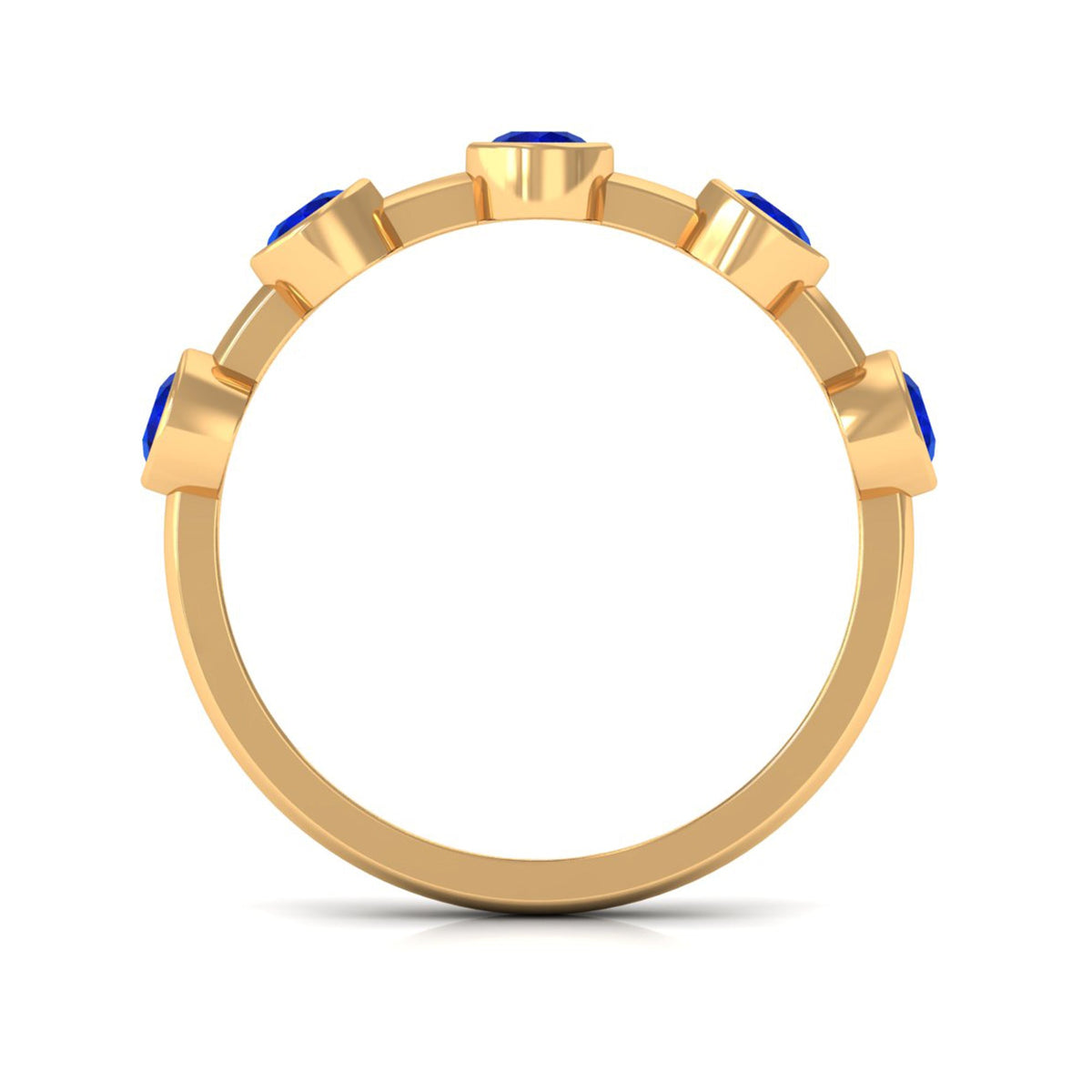 Blue Sapphire Eternity Ring, Bezel Set Half Eternity Ring For Her