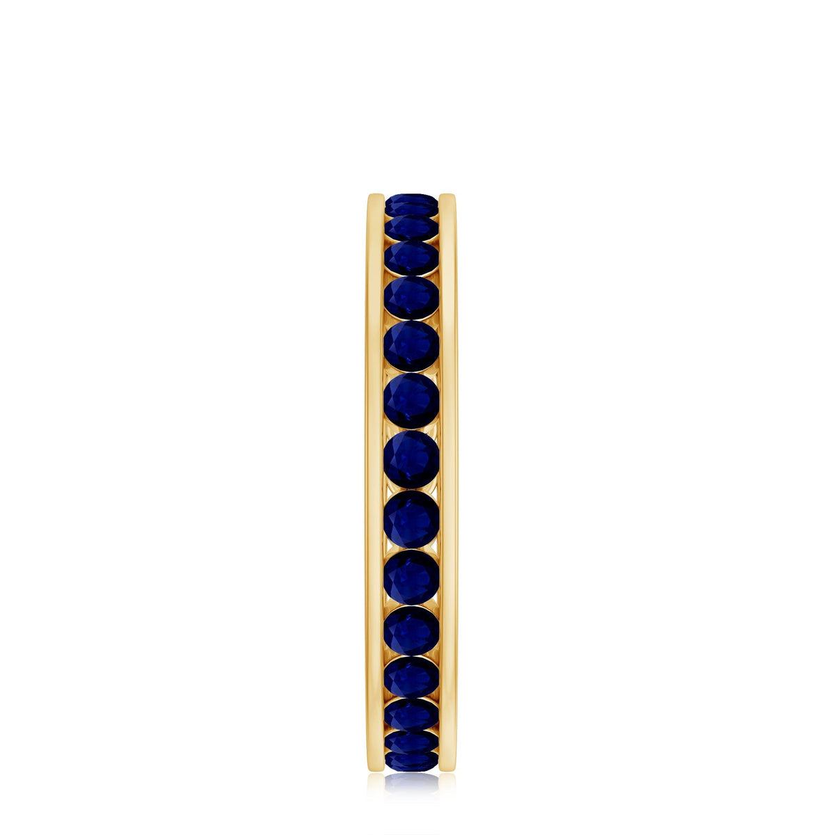 Blue Sapphire Eternity Ring, Channel Set Stackable Ring For Women