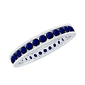 Blue Sapphire Eternity Ring, Channel Set Stackable Ring For Women