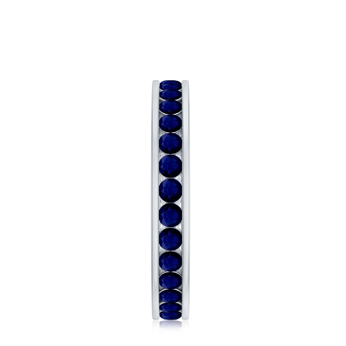Blue Sapphire Eternity Ring, Channel Set Stackable Ring For Women