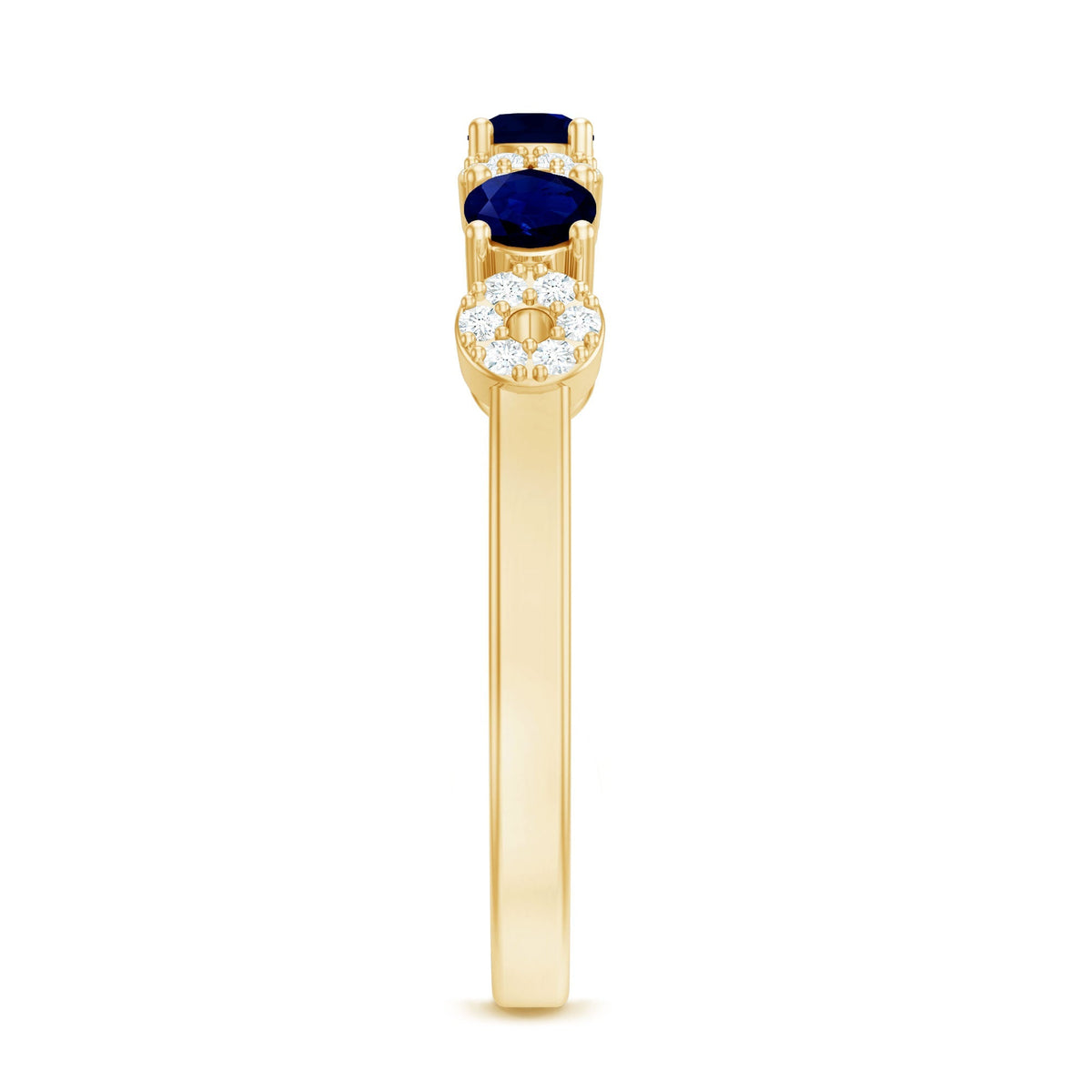 Blue Sapphire Eternity Ring Diamond Half Eternity Band For Women