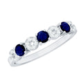 Blue Sapphire Eternity Ring Diamond Half Eternity Band For Women