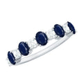 Blue Sapphire Eternity Ring Diamond Half Eternity Ring For Women