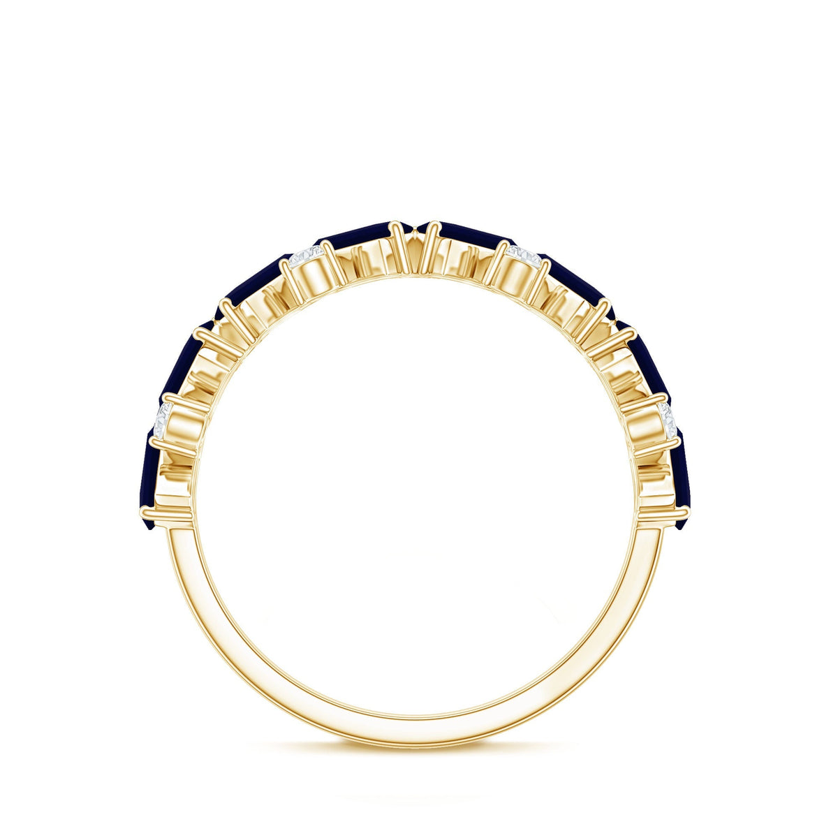 Blue Sapphire Eternity Ring, Half Eternity Diamond Ring