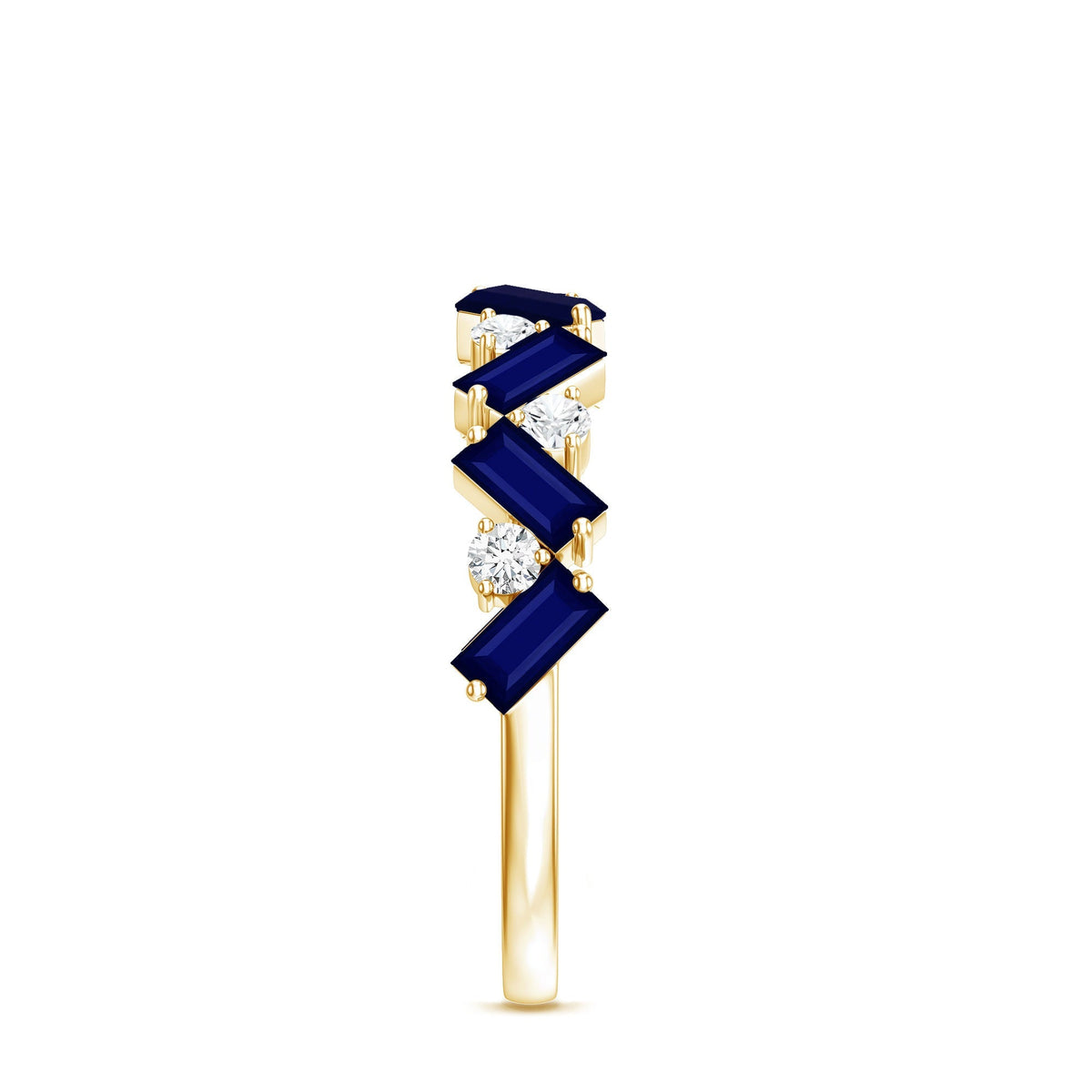 Blue Sapphire Eternity Ring, Half Eternity Diamond Ring