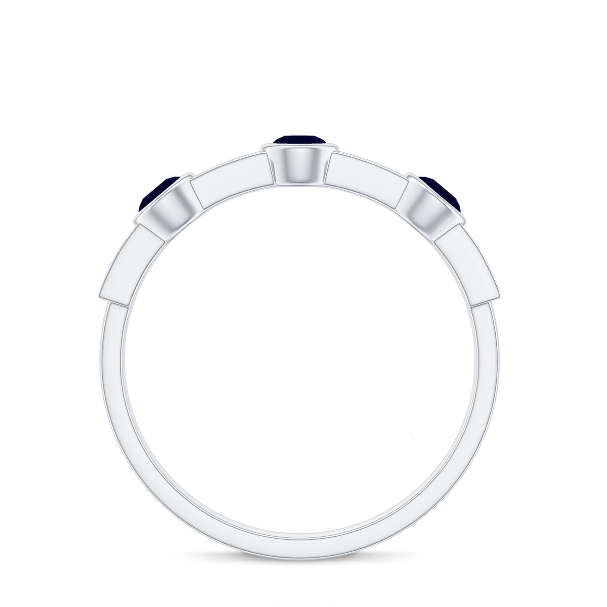 Blue Sapphire Eternity Ring, Half Eternity Diamond Ring For Women