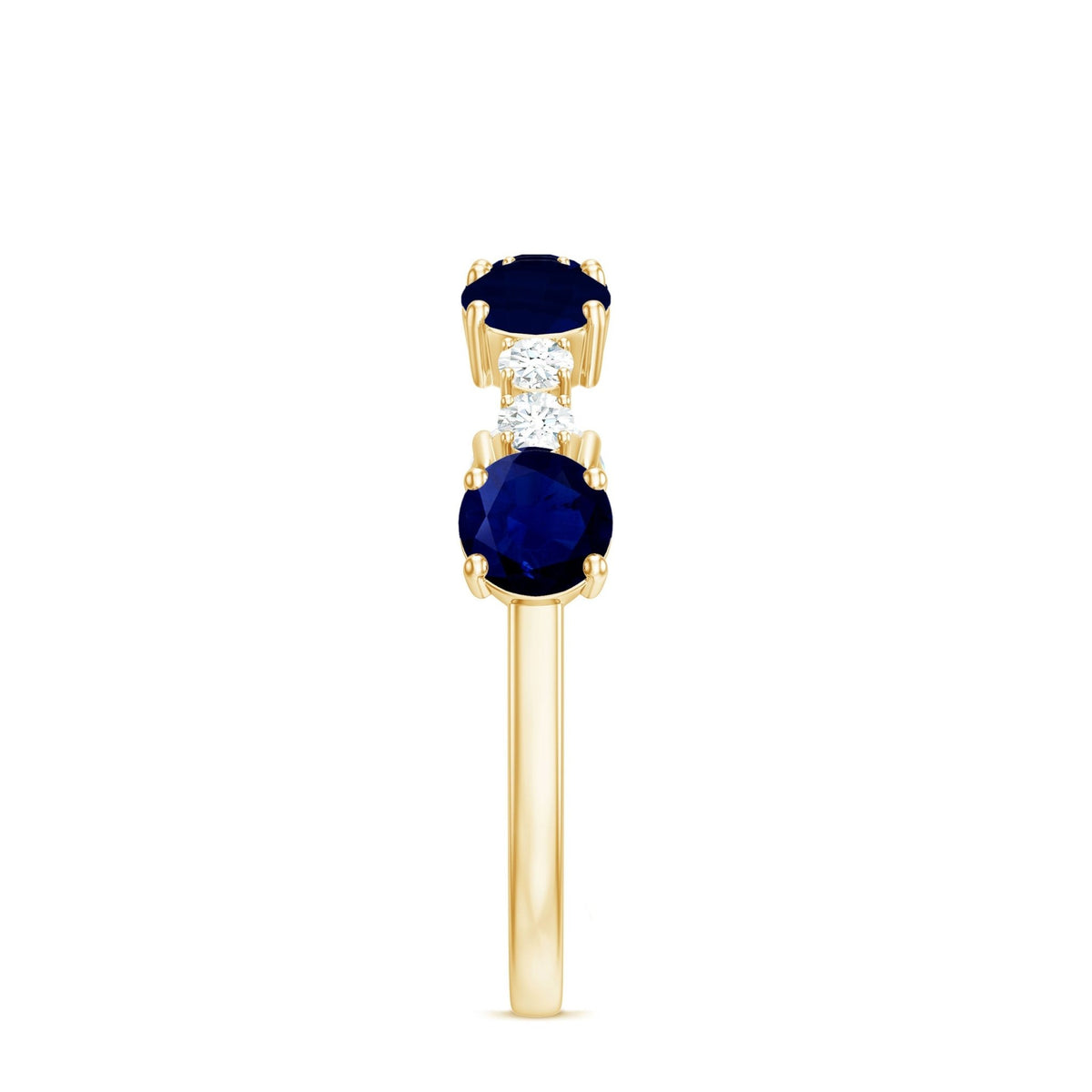 Blue Sapphire Eternity Ring, Half Eternity Diamond Wedding Band