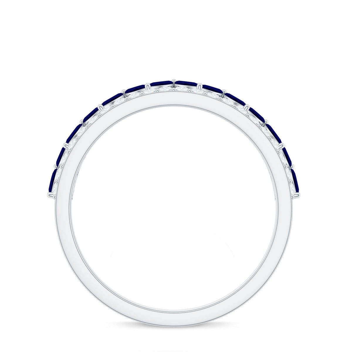 Blue Sapphire Eternity Ring Marquise Half Eternity Diamond Ring