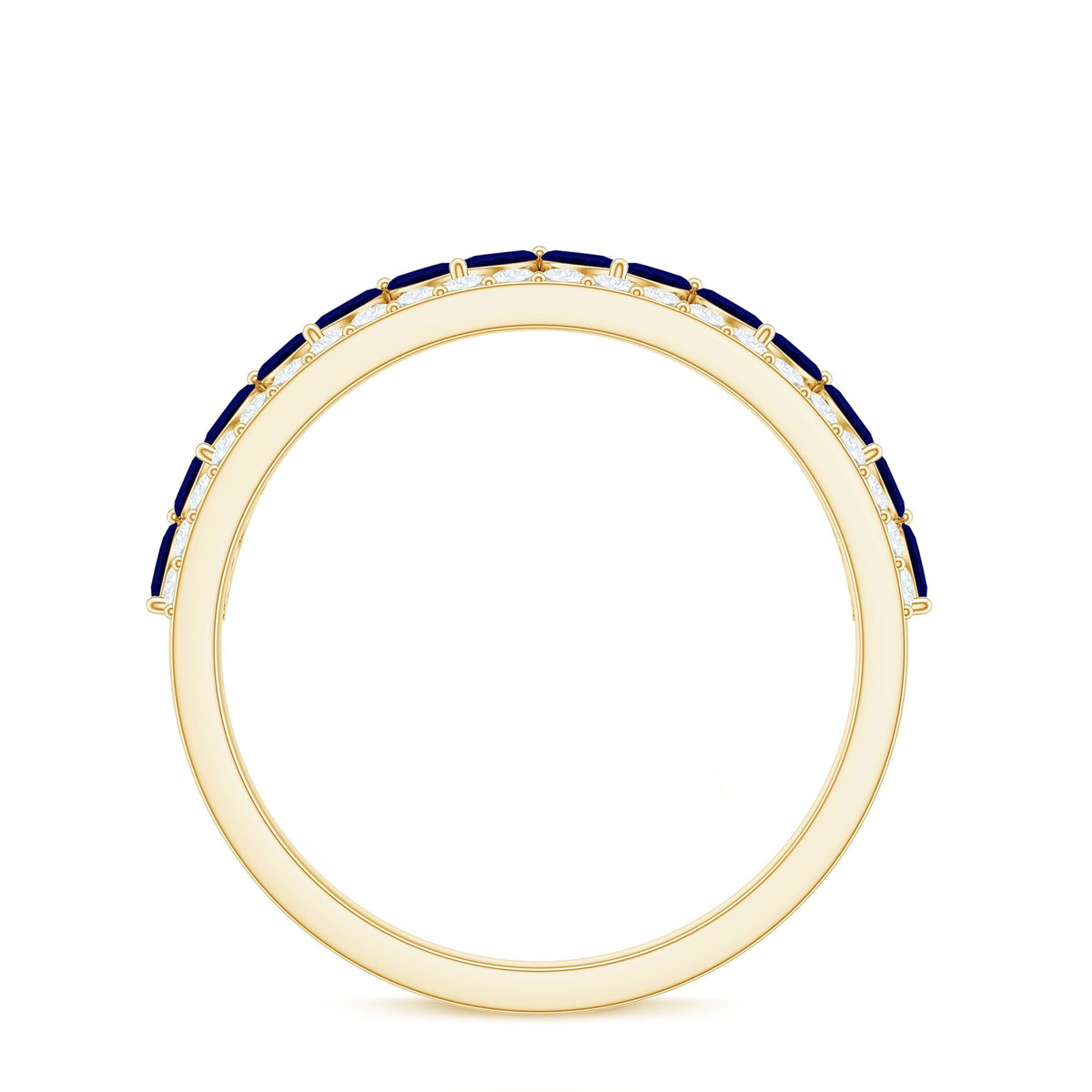 Blue Sapphire Eternity Ring Marquise Half Eternity Diamond Ring