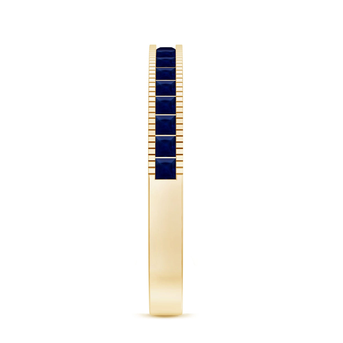 Blue Sapphire Eternity Ring, Princess Cut Channel Set Band