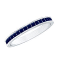 Blue Sapphire Eternity Ring, Princess Cut Channel Set Band