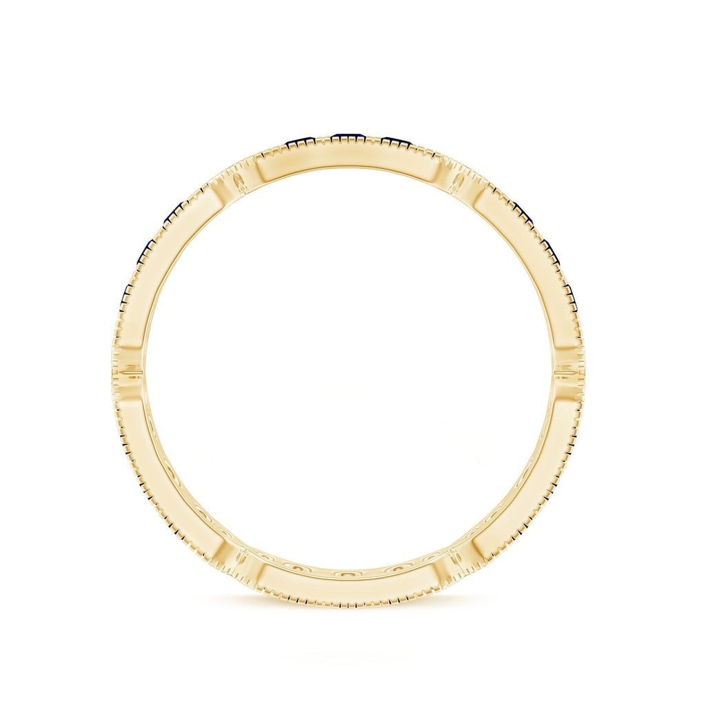 Blue Sapphire Eternity Ring With Milgrain Detail Band For Women