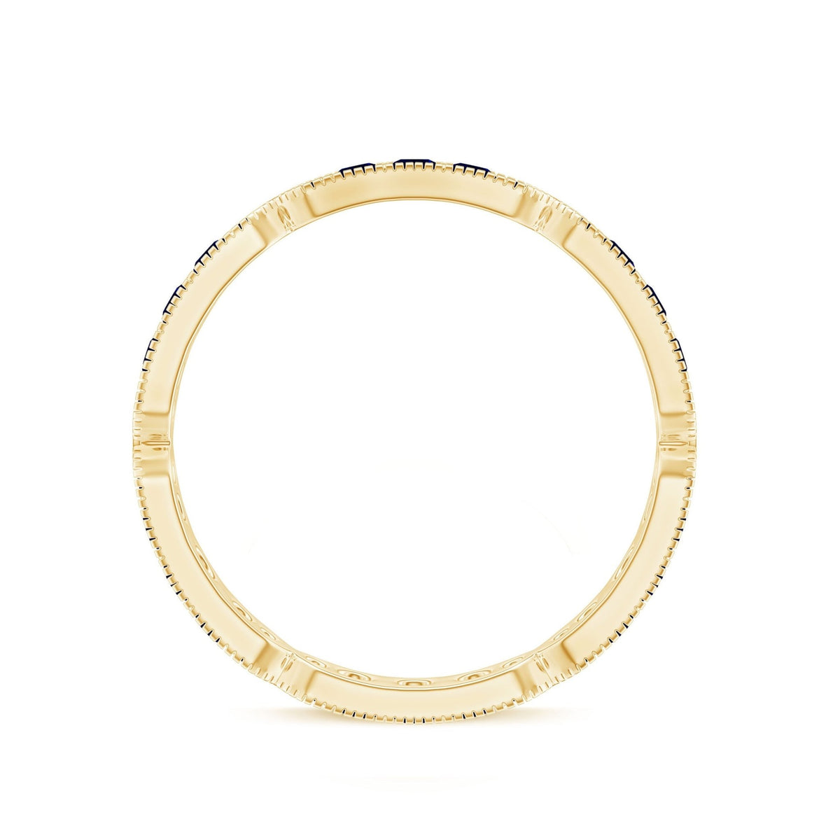 Blue Sapphire Eternity Ring With Milgrain Detail Band For Women