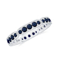 Blue Sapphire Eternity Ring With Milgrain Detail Band For Women
