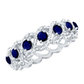 Blue Sapphire Infinity Band Twisted Half Eternity Ring For Women