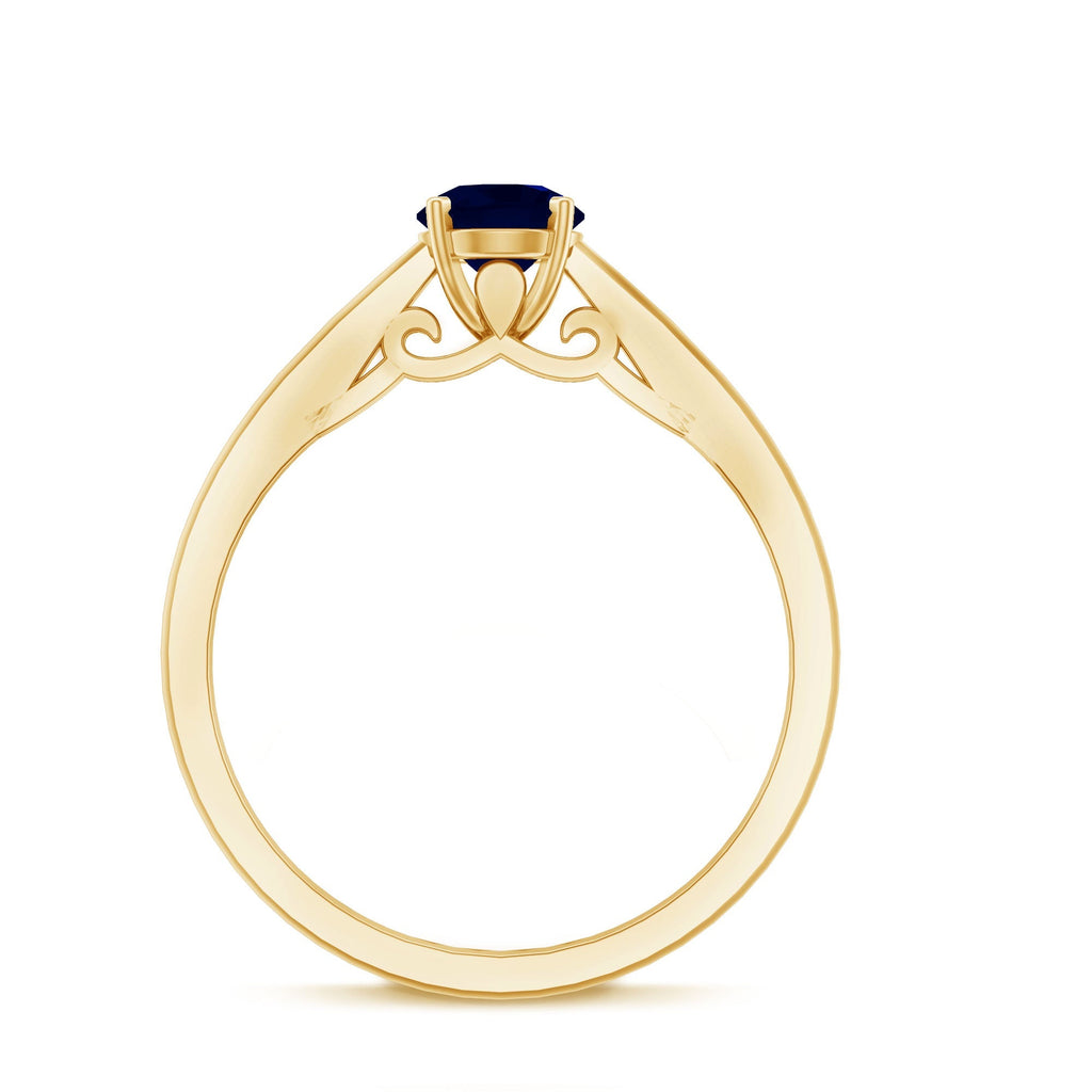 Blue Sapphire Promise Ring, 0.95 Carat Solitaire Ring For Women