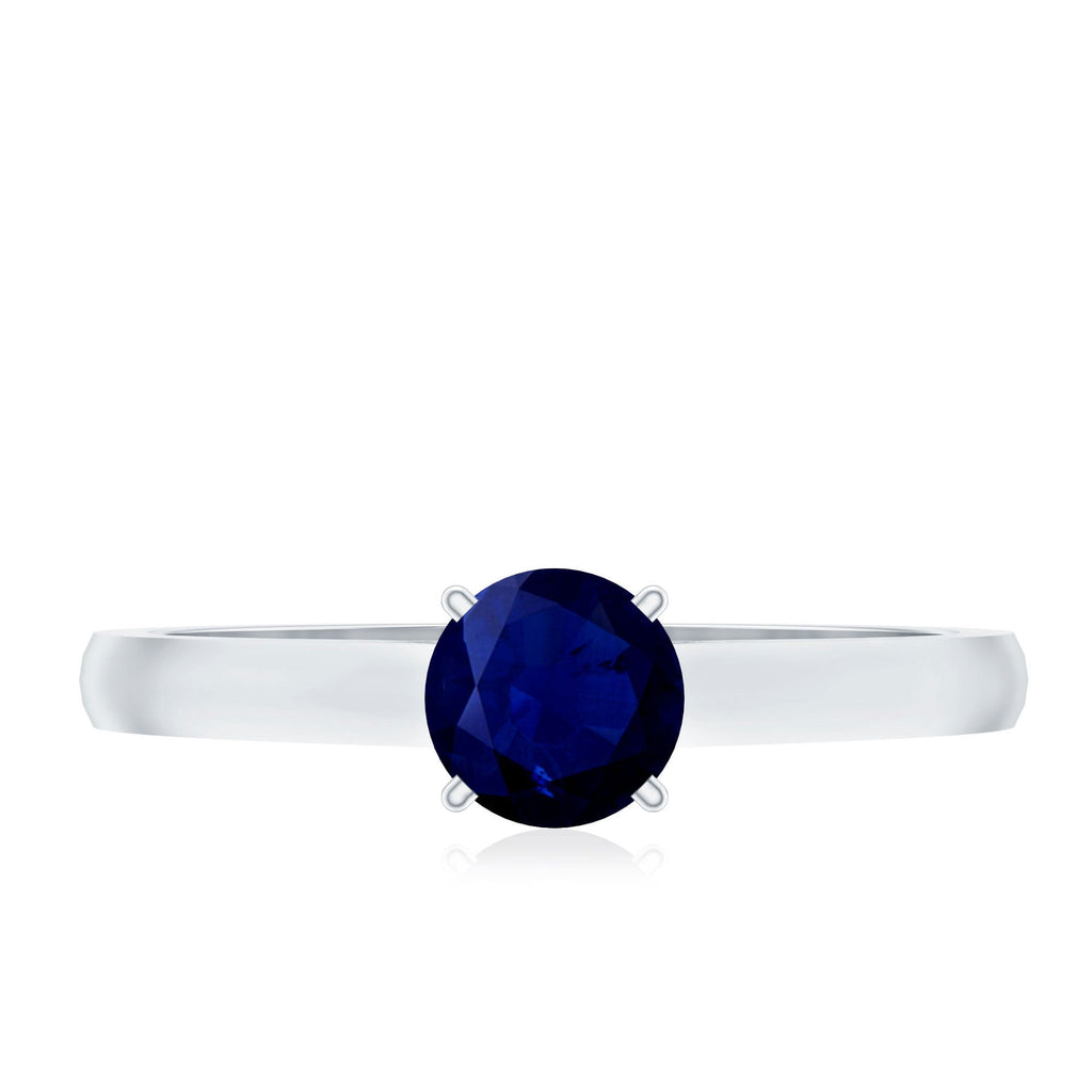 Blue Sapphire Promise Ring, 0.95 Carat Solitaire Ring For Women