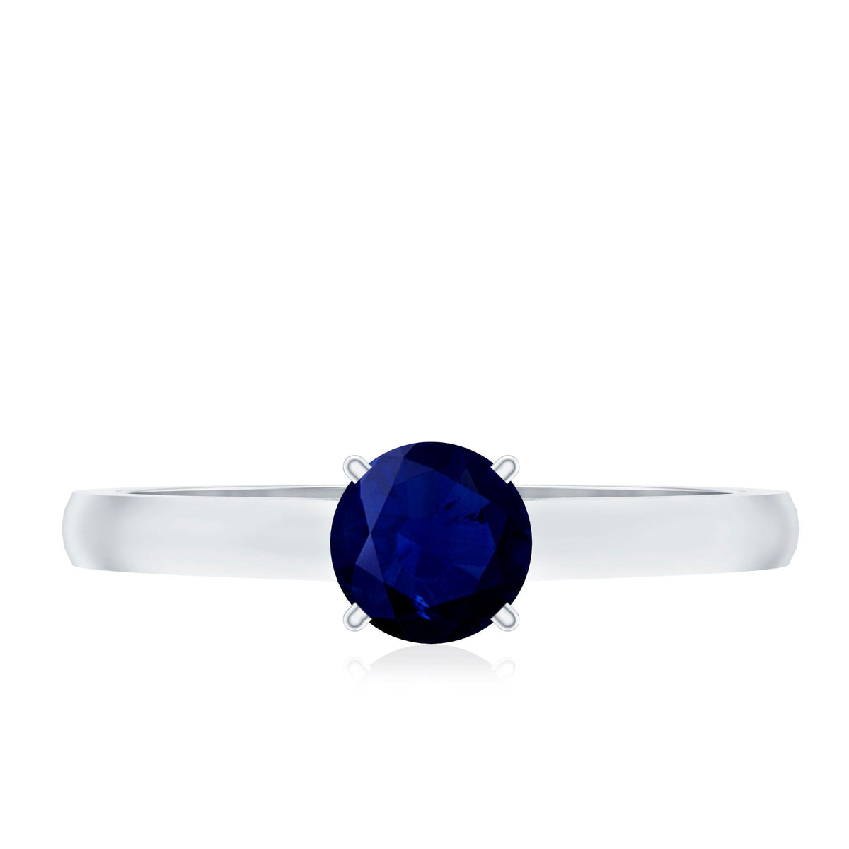 Blue Sapphire Promise Ring, 0.95 Carat Solitaire Ring For Women