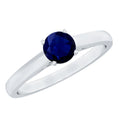 Blue Sapphire Promise Ring, 0.95 Carat Solitaire Ring For Women