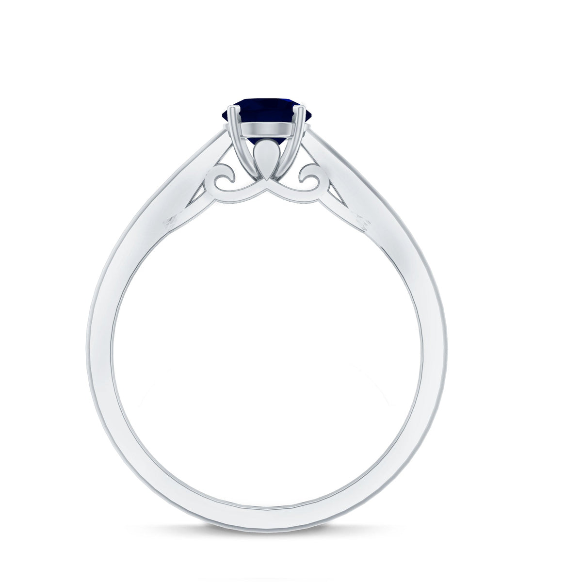 Blue Sapphire Promise Ring, 0.95 Carat Solitaire Ring For Women