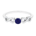 Blue Sapphire Promise Ring, Diamond Infinity Birthstone Ring