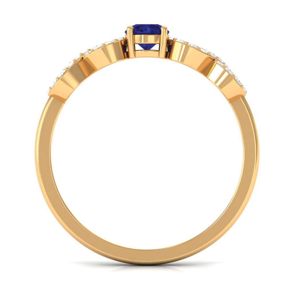 Blue Sapphire Promise Ring, Diamond Infinity Birthstone Ring