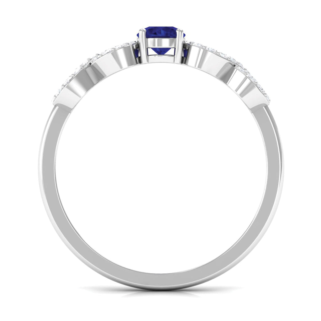 Blue Sapphire Promise Ring, Diamond Infinity Birthstone Ring