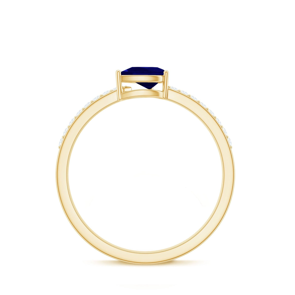 Blue Sapphire Promise Ring, Natural 0.5 Carat Diamond Band Ring