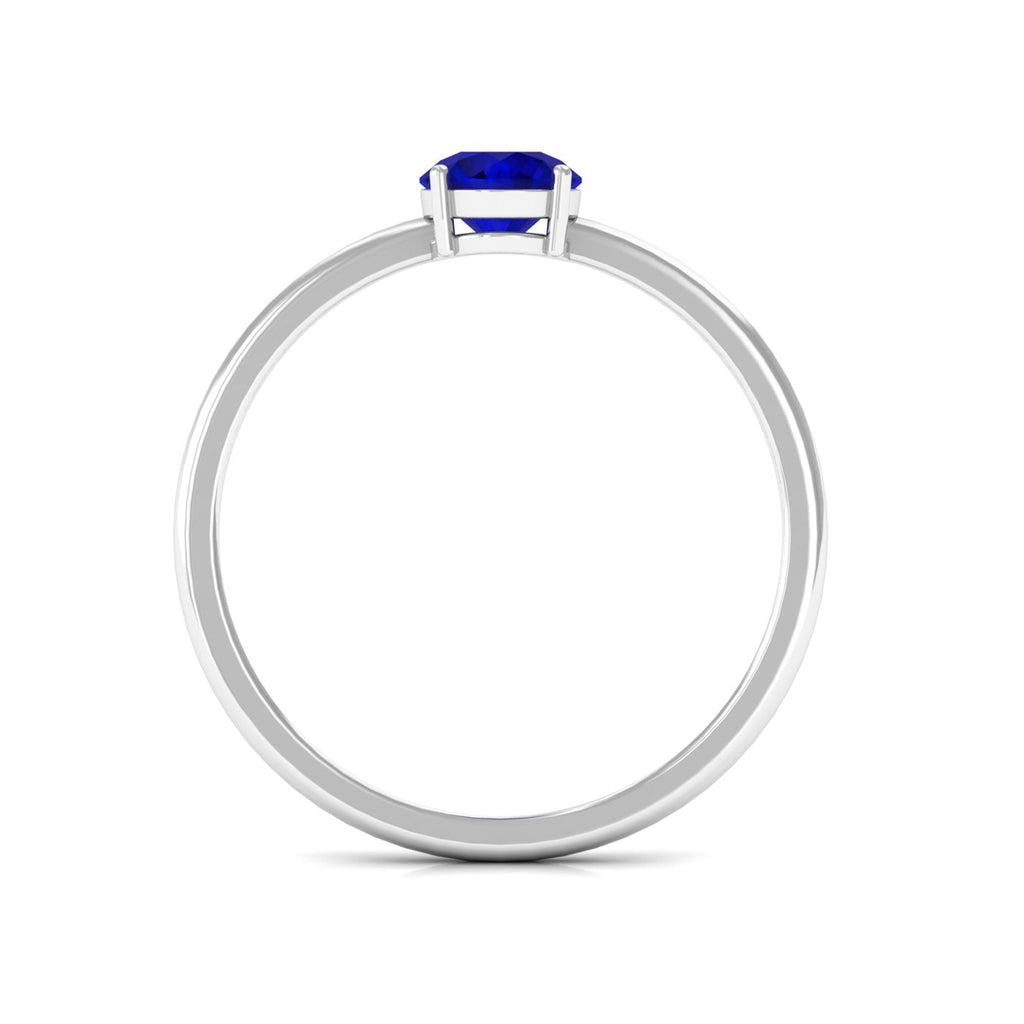 Blue Sapphire Promise Ring, Natural 0.95 Carat 4-Prong Ring