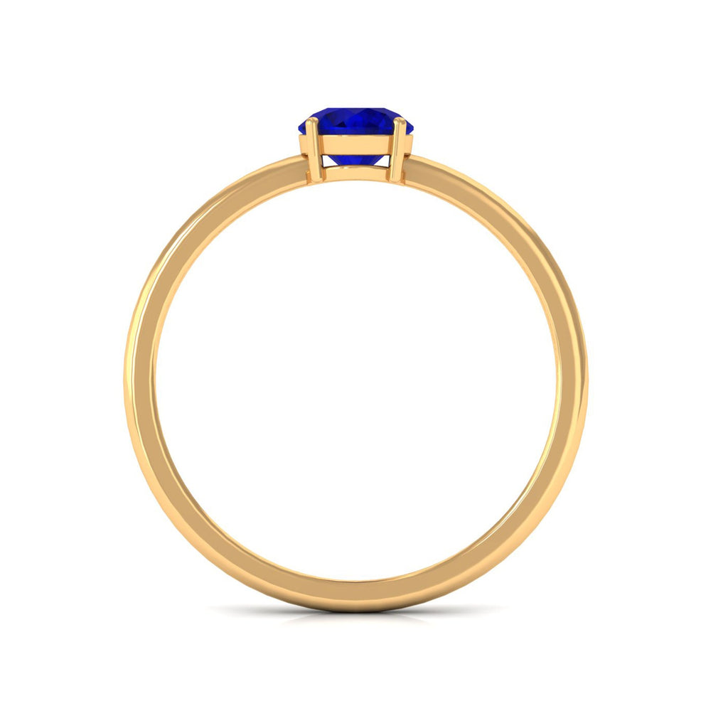 Blue Sapphire Promise Ring, Natural 0.95 Carat 4-Prong Ring