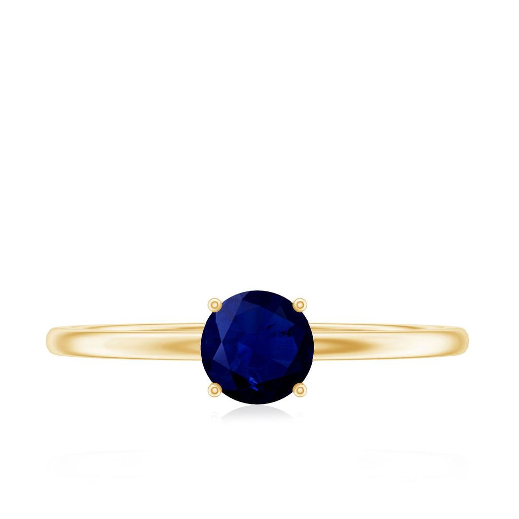 Blue Sapphire Promise Ring, Natural 0.95 Carat 4-Prong Ring