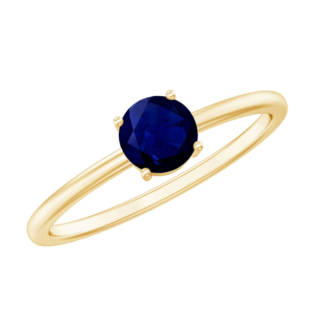Blue Sapphire Promise Ring, Natural 0.95 Carat 4-Prong Ring