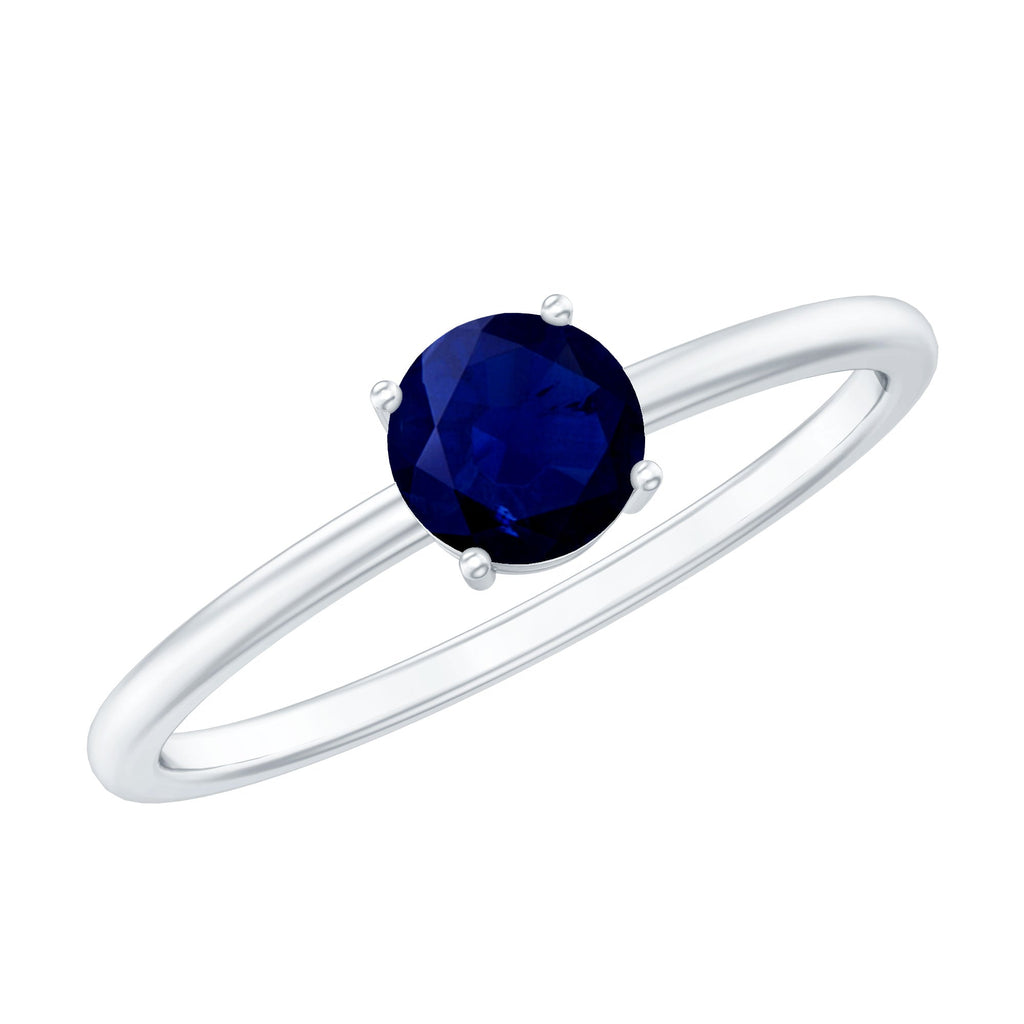 Blue Sapphire Promise Ring, Natural 0.95 Carat 4-Prong Ring