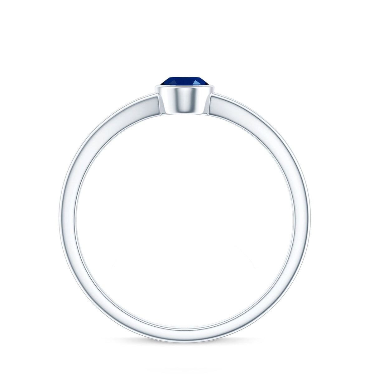 Blue Sapphire Promise Ring, Oval Split Shank 0.6 Carat Ring
