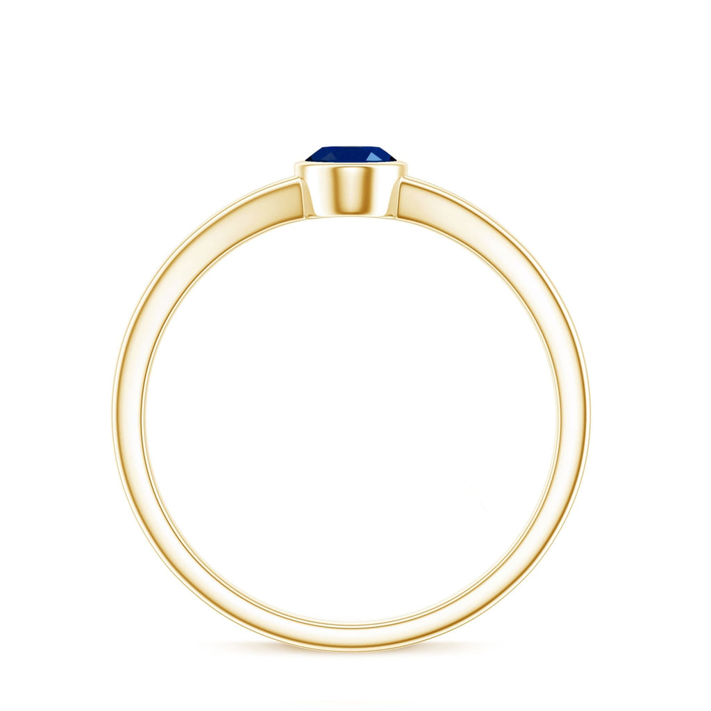 Blue Sapphire Promise Ring, Oval Split Shank 0.6 Carat Ring