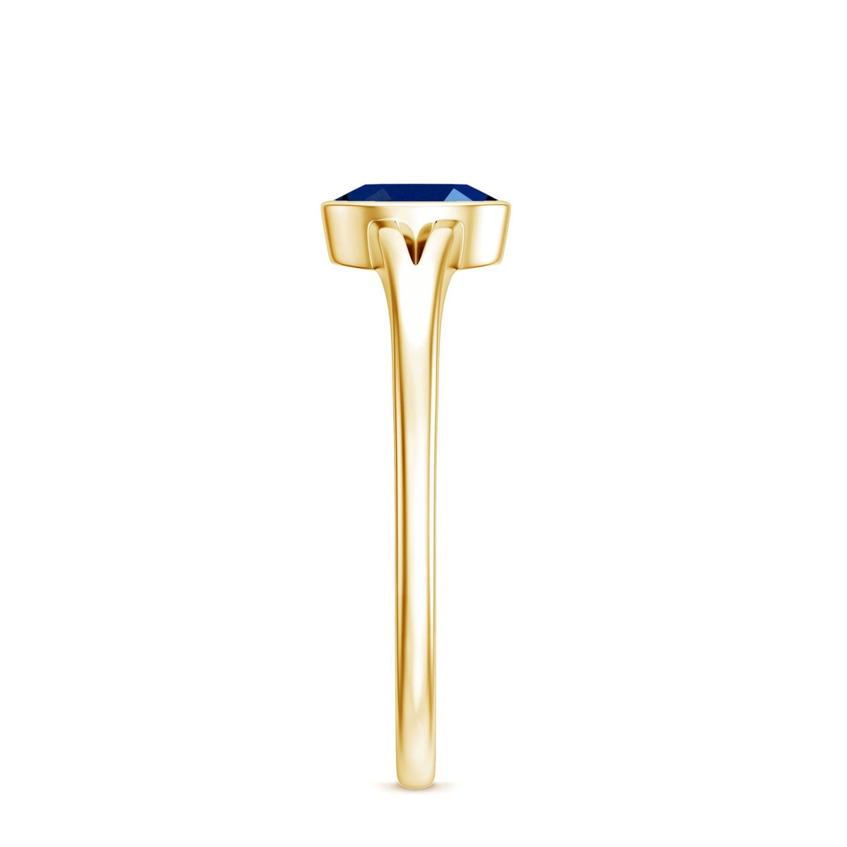 Blue Sapphire Promise Ring, Oval Split Shank 0.6 Carat Ring