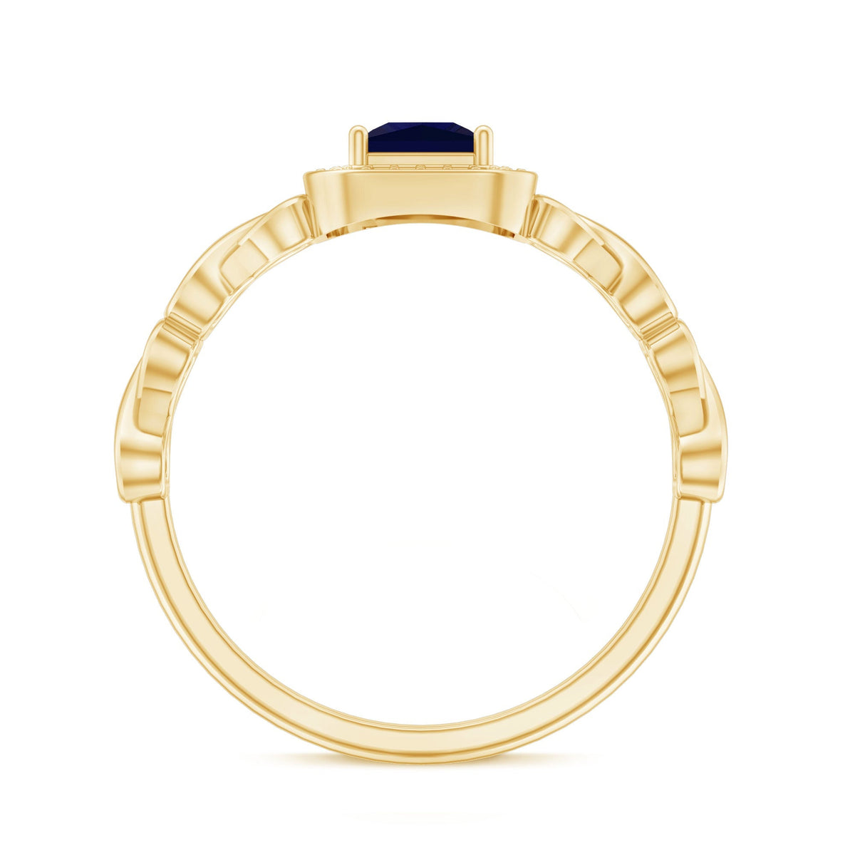 Blue Sapphire Promise Ring, Princess Cut Infinity Heart Ring