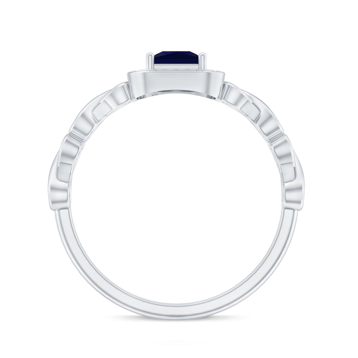 Blue Sapphire Promise Ring, Princess Cut Infinity Heart Ring