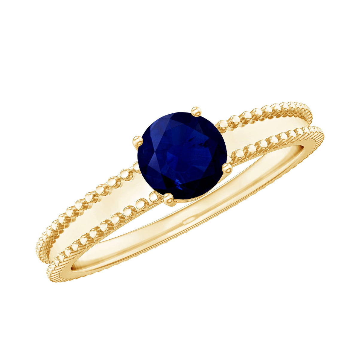 Blue Sapphire Ring, 0.95 Carat Solitaire Birthstone Ring For Her