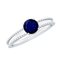 Blue Sapphire Ring, 0.95 Carat Solitaire Birthstone Ring For Her