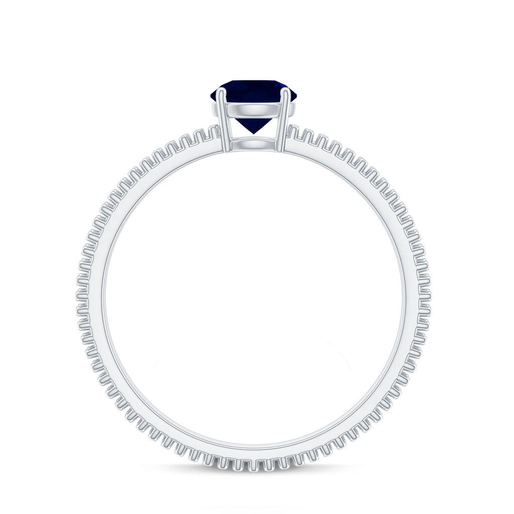 Blue Sapphire Ring, 0.95 Carat Solitaire Birthstone Ring For Her