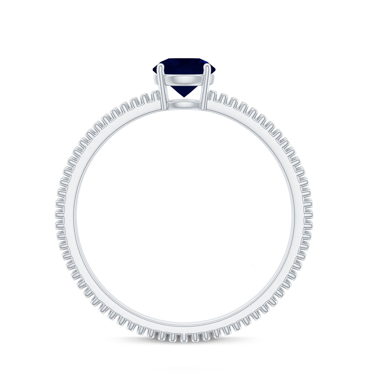 Blue Sapphire Ring, 0.95 Carat Solitaire Birthstone Ring For Her