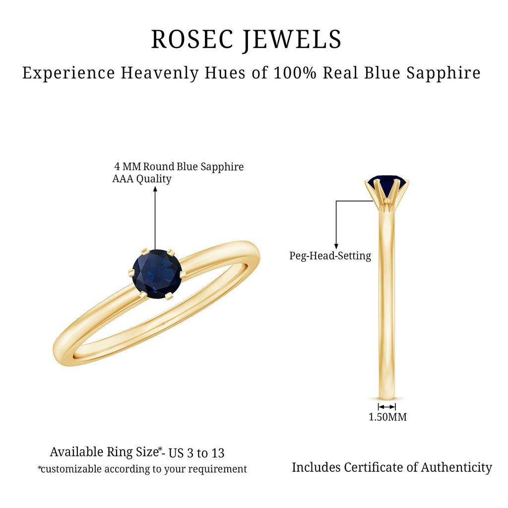 Blue Sapphire Ring, September Birthstone Ring For Women