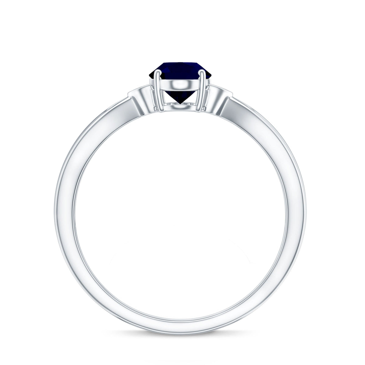 Blue Sapphire Solitaire Ring, Oval, Diamond Accents, 1.06 Ct